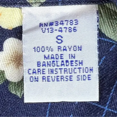 Ms. Lee Vintage Sz Small Floral Tropical/Hawaiian Button Front Short Sleeve Yellow