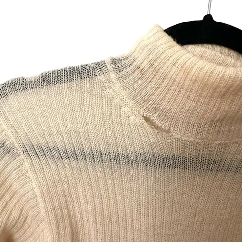 MM6 MAISON MARGIELA Turtleneck Sweater Cream Medium *FLAWED* White