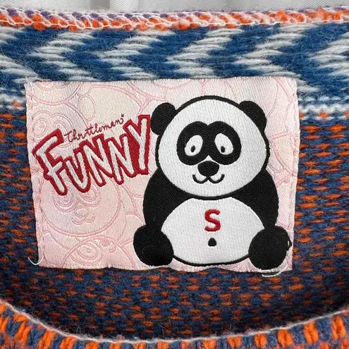 Throttleman Sweater Wool Multicolor Striped Short Sleeve Jumper Womens Small