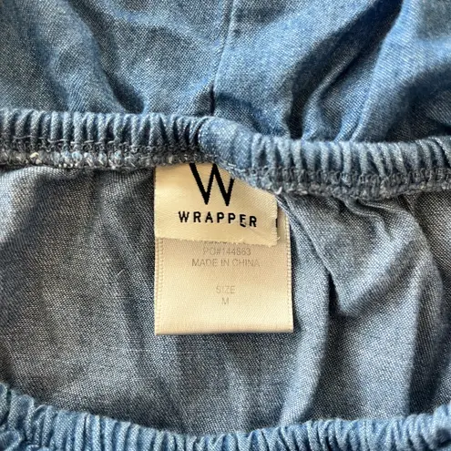 Wrapper Womens Denim Capri Jumpsuit - M