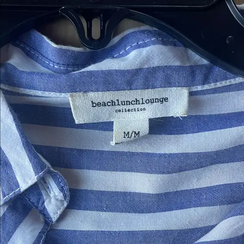 BeachLunchLounge Blue and White Striped Casual Shirt