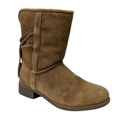 Abeo Blaine Suede Shearling Boots GUC Size 9 S3977 Tan