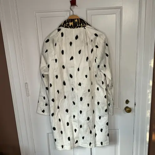 Burberry  ANIMAL-PRINT COTTON-TWILL TRENCH COAT IN WHITE,BLACK,BROWN Size