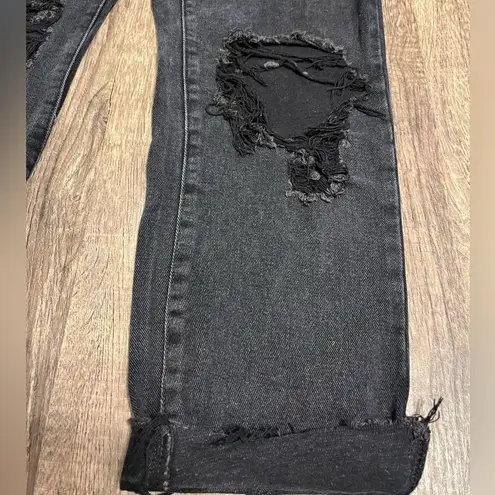 Cotton On  high 90’s denim distressed jeans size 6 charcoal wash