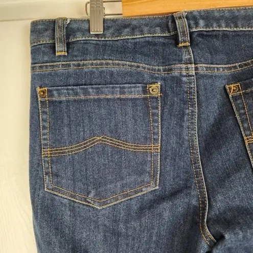 Michael Kors Jeans Flared Legs Dark Wash Denim Mid Rise Cotton Blend Stretch 8 Blue