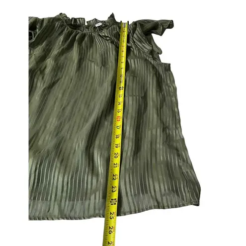 Ophelia Roe Green High Neck Lined Blouse Top Women Size Large | 6-5