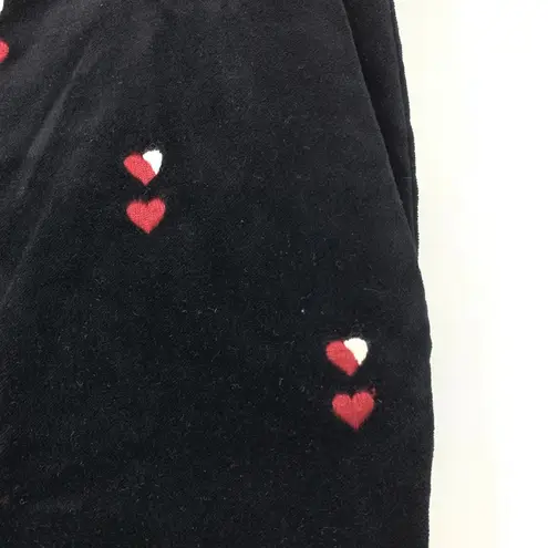 frame denim Frame Pant Women's Size 2 Perfect Heart-Embroidered Velvet Trouser Cropped Black