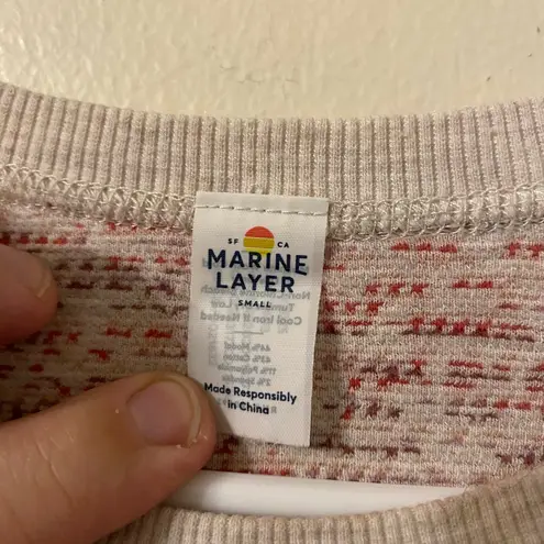 Marine layer Womens Red Pink Long Sleeve Thermal T-Shirt Size Small