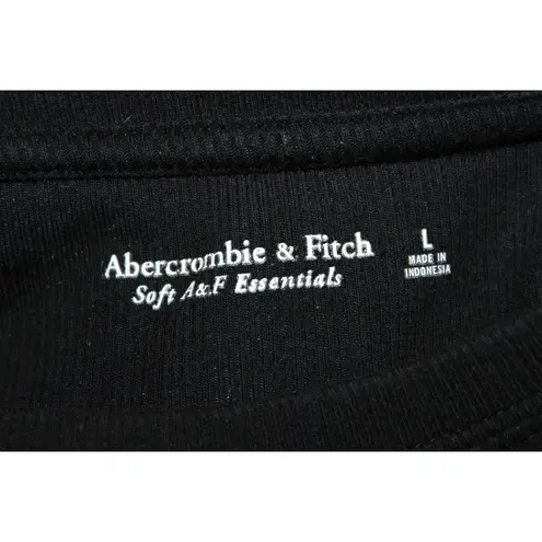 Abercrombie & Fitch Womens  Soft Collection Black Stretch Bodysuit Top Size Large