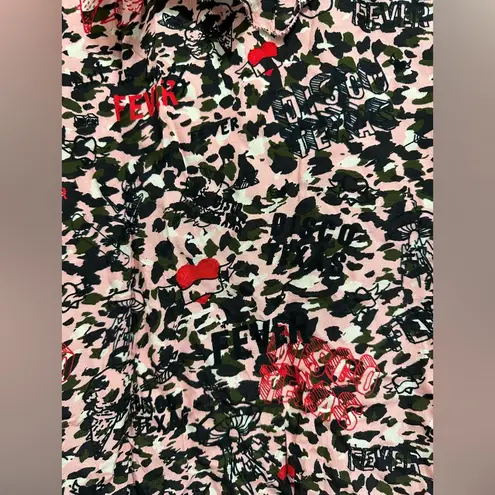 Zadig & Voltaire Dress Texas Disco Fever Skeletons Pink Black Red Ruffles L