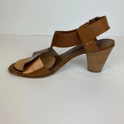 AGL Attilio Giusti Leombruni Heels Sandals 5.5 Brown Copper Patent Leather 35.5