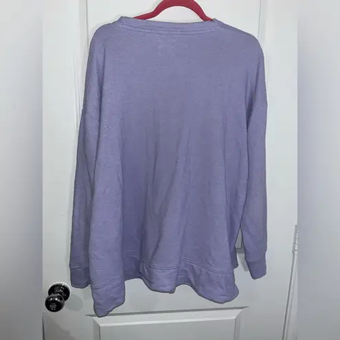 Marley Lilly Lilac Cotton Lounge Crewneck Terry Cloth Long Sleeve Top Sz L-XL