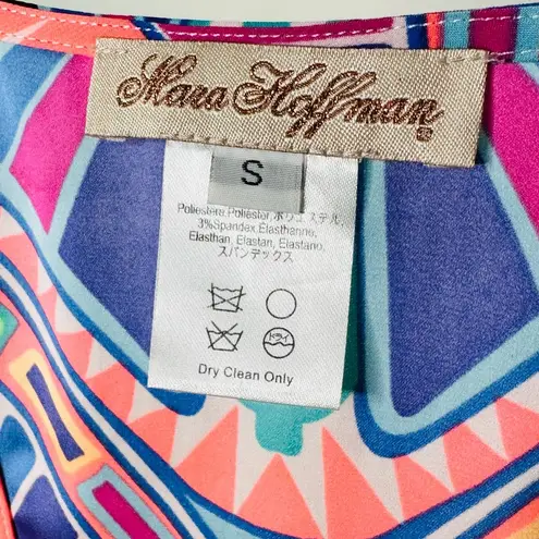 Mara Hoffman Neon Kaleidoscope Print Racerback Shirt Tank Top Blouse Size S