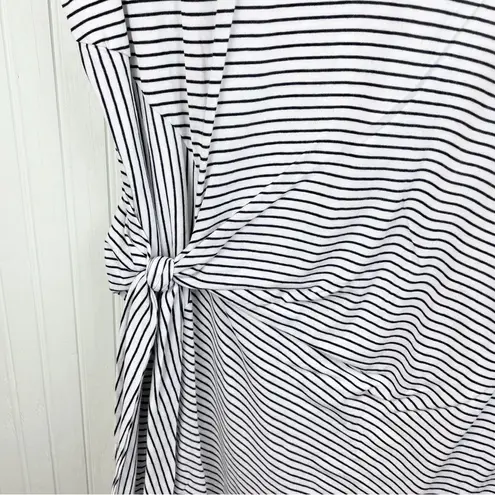 Vince  Side Tie Striped Mini T-shirt Dress Black and White Stripes Size Small