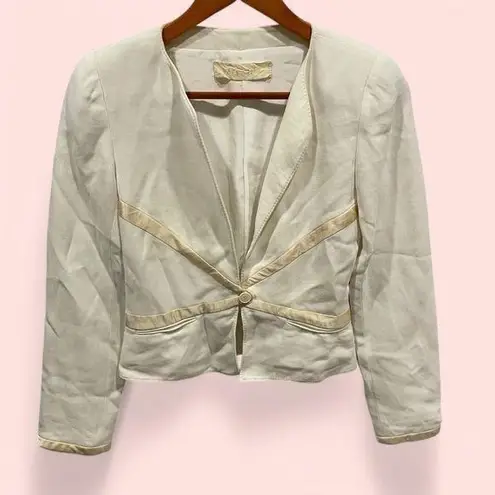 Valentino Garavani Gorgeous y2k Valentino Spa cropped silk trim blazer size 4 made in Itlaly