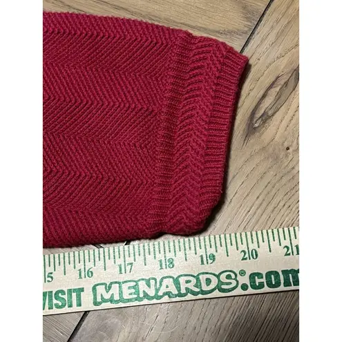 Vintage Chaps Ralph Lauren Sweater Mens Size Large Red Cable Knit Cotton Red