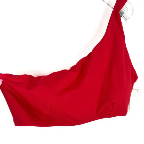 ANDIE NWT Swim Wyndwood Top Cherry Red Flat Bikini Top One Shoulder Size XXL NEW