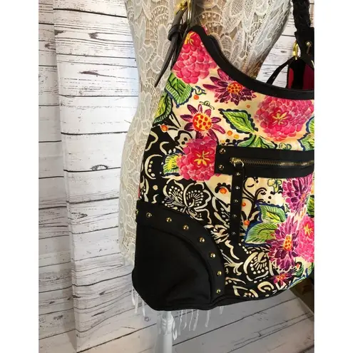 Boutique Weekend Traffic bright floral shoulder bag