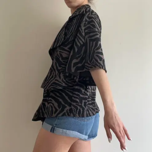 Fever Zebra Cardigan Tie Waist Size Xl