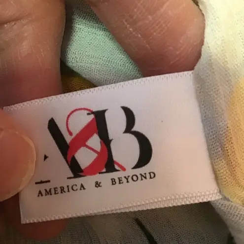 America & Beyond Women's Blue Floral Kimono/Duster Size M