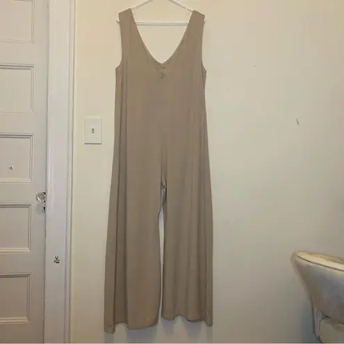 BUMPSUIT The Oversized Linen/Viscose Jumpsuit Sleeveless Beige Sz Small