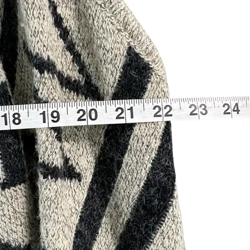 Dreamers Sweater Vest Womens S-M Beige Black Open Aztec Tribal Boho Festival