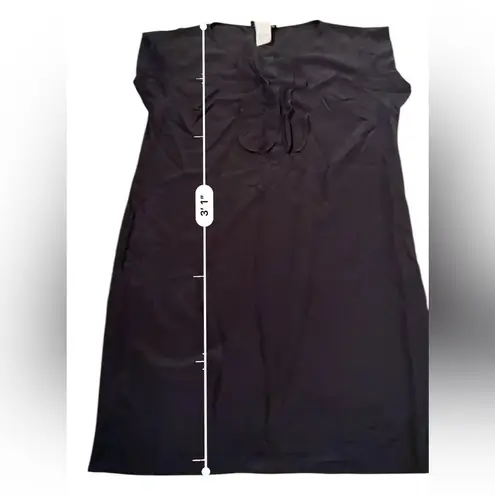 Max Mara Weekend 100% Silk Black Short Sleeve Ruffle Front Shift Dress Sz 12 US