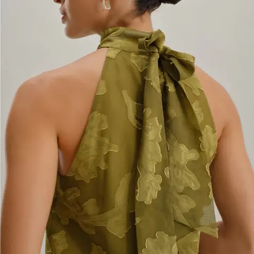 Rihoas Green Floral Turtle Neck Tank Top Size L