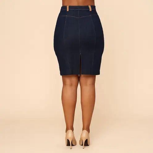 Ellen Tracy Dark Blue A-Line Skirt