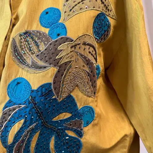 Levante Collection Women’s Vintage Silk Blouse Size M Gold Size M