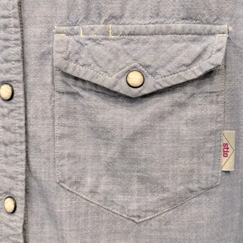Size L Stio Womens Ashton Chambray, Pearl