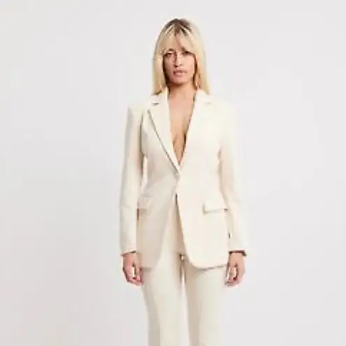 BOA | BECAUSE OF ALICE Leather Blazer Jacket White Size L