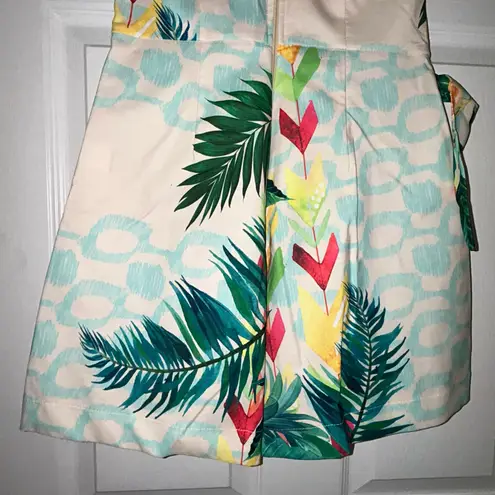 angelique Tropical Floral Mix Print Sleeveless Wrap Skort Romper Size S