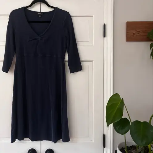 Toad&Co Rosalinda Dress Cable Rib Knit True Navy Blue Size Medium Braided