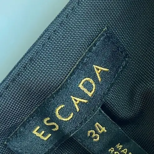 Escada • Solid Black Cotton Trousers Size XXS
