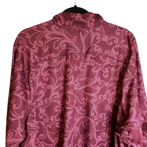 Lands End Purple Paisley Fleece Jacket Pullover 1/4 Zip Size 3X #460736
