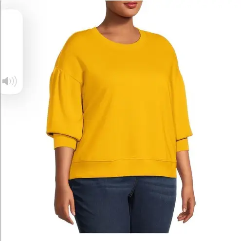 Terra & Sky Women’s Plus Size Puff Sleeves Sweatshirt Size 1X