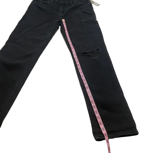 Hudson NWT Black NICO Midrise Straight Ankle Jeans New Size 30 Distressed Denim