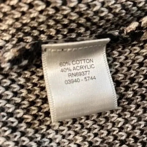 Christopher & Banks Plaid Cardigan Sweater Knit Zip Up Shawl Collar M