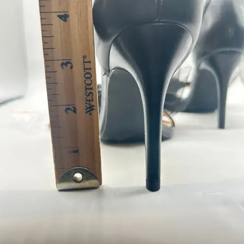 Allegra K Heels Sandals Women 8 Black Mesh Bow Pointed Toe Slip On Dressy New