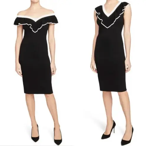 NWT Rachel Roy Ruffle Convertible Sweater Dress L Black Size L