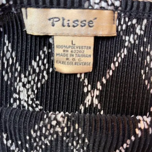 Square Neck Diamond Pattern Black Tank Top Size L