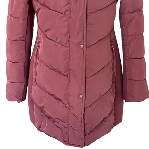 Andrew Marc Andrew Mark Walker Faux Fur Jacket Coat Women’s Size S Pink Terra Rosa Hooded