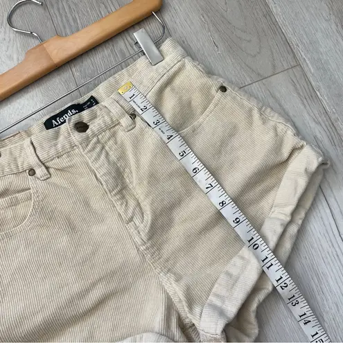 Afends Corduroy Shorts high rise cuffed womens Beige size 4 skater indie casual