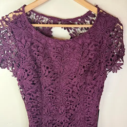NWT Lulu’s Size XL Lace Detailed Backless Mini Dress Burgundy Formal Wedding Red