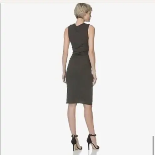 James Perse Side Draped Jersey Dress Abyss Dark Gray Small (1)