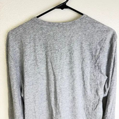 Made For Italic Shirt Womens Large Grey Crew Neck Long Sleeve Embroidered Gray