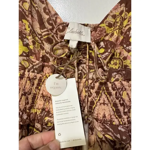 Cleobella Stella Ankle Midi Dress Geo Print Sz Large NWT Ruffled Tiers Feminine