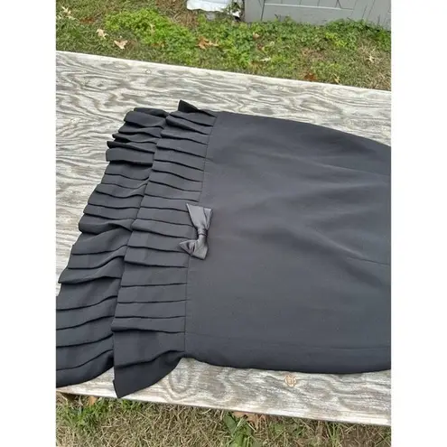 Amanda Smith Black Halter‎ Dress Women’s Size 12 Pleated Hem Back Zip Fairy Fall