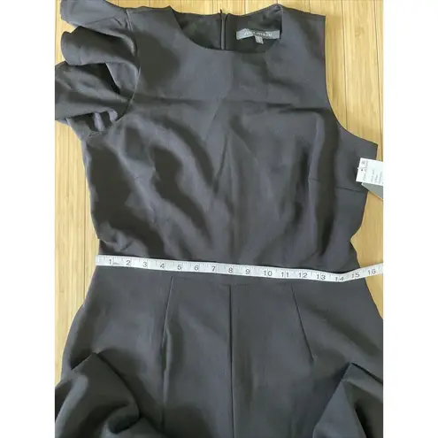 Julia Jordan Womens Wide Leg Jumpsuit Black Size 6 One-Shoulder Ruffled Elegant